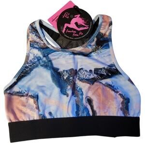 NWT Flo Activewear Sports Bra Racer Back Gymnastics Dance Athletic Girl's‎ 12